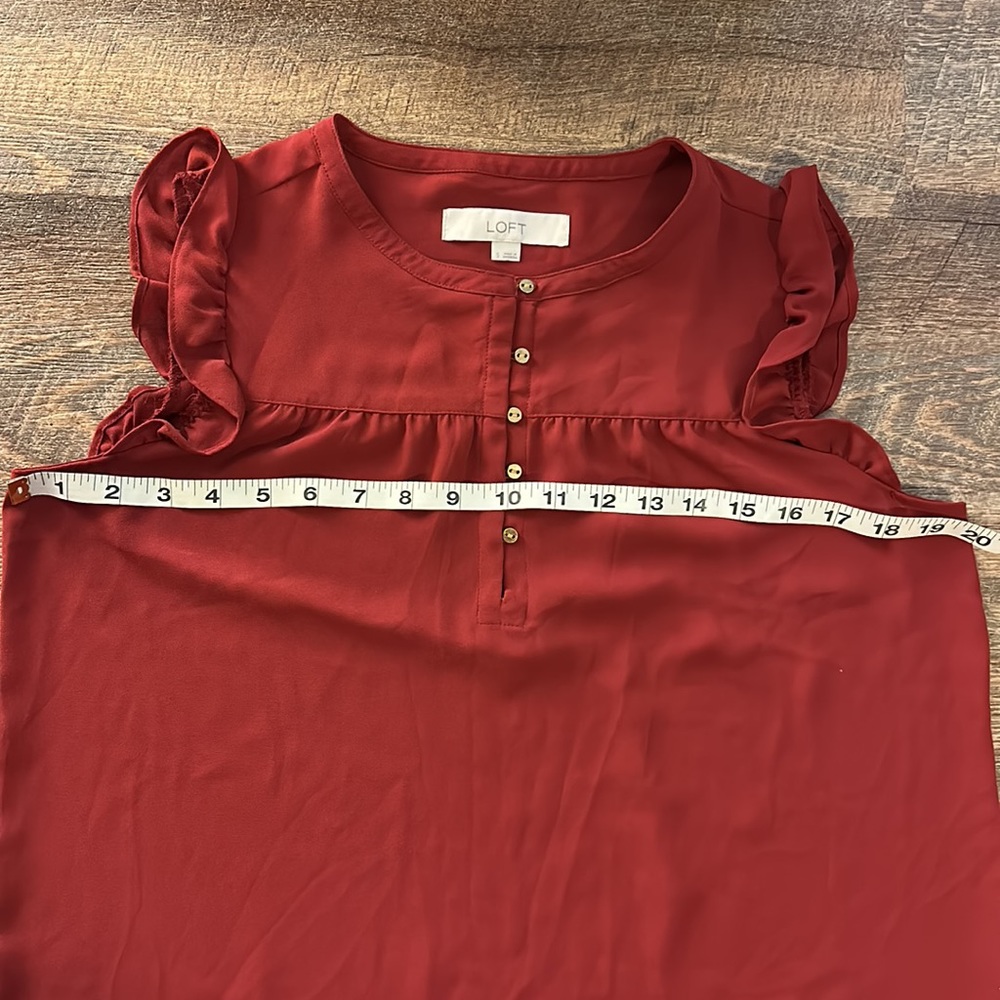 LOFT RUFFLE SLEEVE BLOUSE SIZE S - Picture 7 of 9